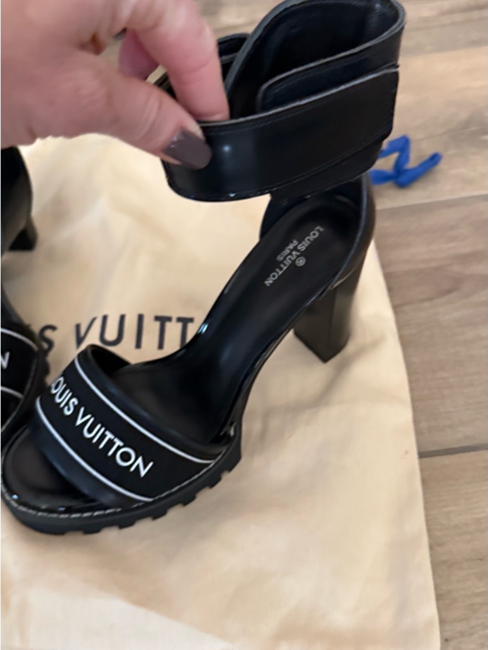 Louis Vuitton Black Logo Platform Heels - Picture 3 of 7